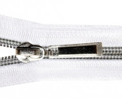 Молния спираль Т-7 декор. 70см (100шт) серебро